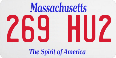 MA license plate 269HU2
