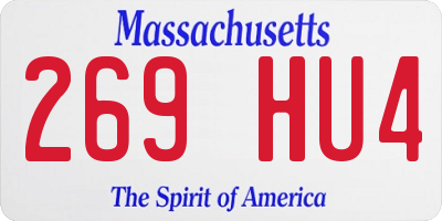 MA license plate 269HU4