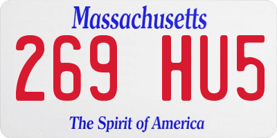 MA license plate 269HU5