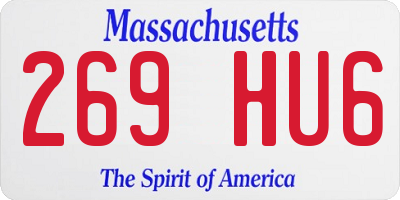 MA license plate 269HU6