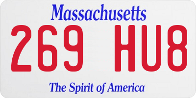 MA license plate 269HU8