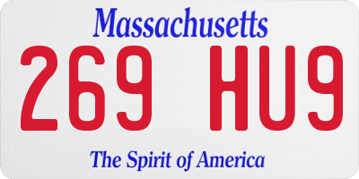 MA license plate 269HU9