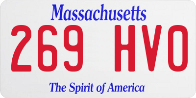 MA license plate 269HV0
