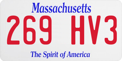 MA license plate 269HV3