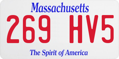 MA license plate 269HV5