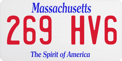 MA license plate 269HV6