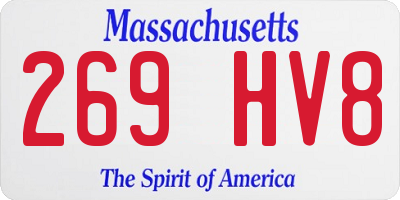 MA license plate 269HV8