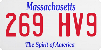 MA license plate 269HV9