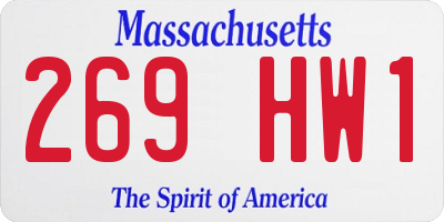 MA license plate 269HW1