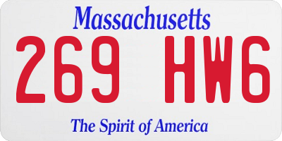 MA license plate 269HW6