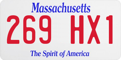 MA license plate 269HX1