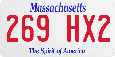 MA license plate 269HX2
