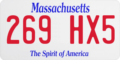 MA license plate 269HX5