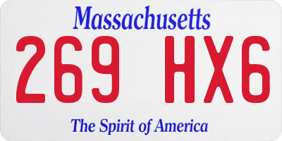MA license plate 269HX6