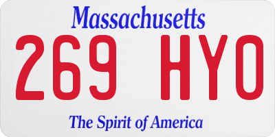 MA license plate 269HY0