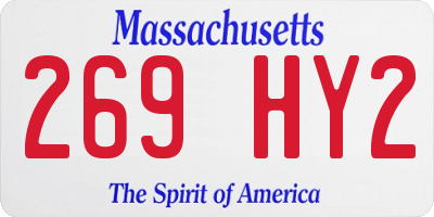 MA license plate 269HY2