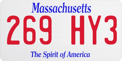 MA license plate 269HY3
