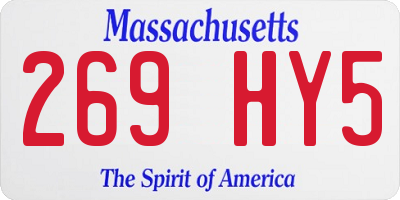 MA license plate 269HY5