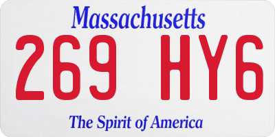MA license plate 269HY6