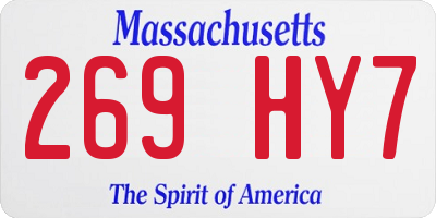 MA license plate 269HY7
