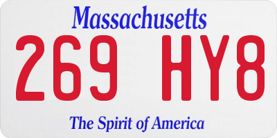MA license plate 269HY8