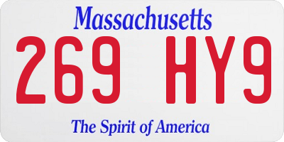 MA license plate 269HY9