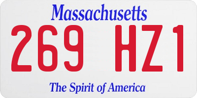 MA license plate 269HZ1
