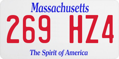 MA license plate 269HZ4