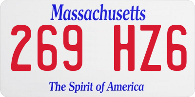 MA license plate 269HZ6
