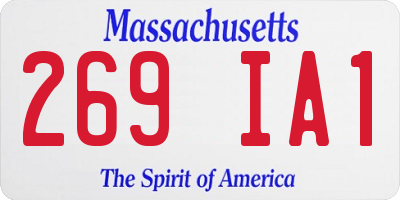 MA license plate 269IA1