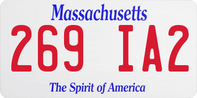 MA license plate 269IA2
