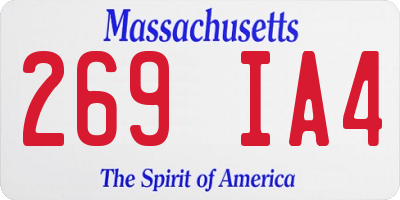 MA license plate 269IA4