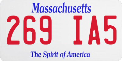 MA license plate 269IA5