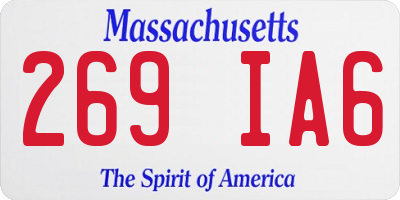 MA license plate 269IA6