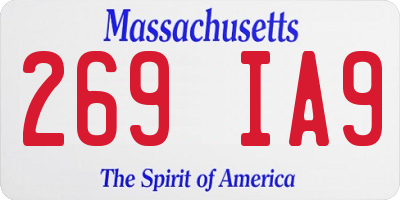 MA license plate 269IA9