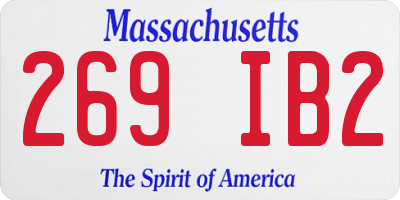 MA license plate 269IB2