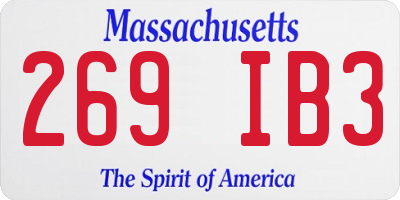 MA license plate 269IB3