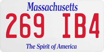 MA license plate 269IB4