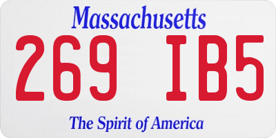 MA license plate 269IB5