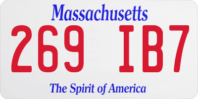 MA license plate 269IB7