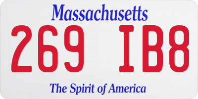 MA license plate 269IB8