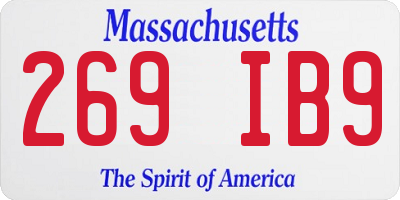 MA license plate 269IB9
