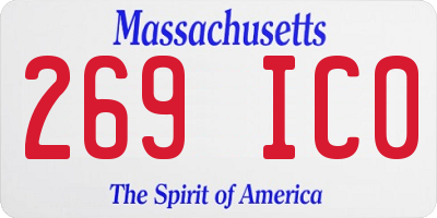 MA license plate 269IC0