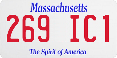 MA license plate 269IC1