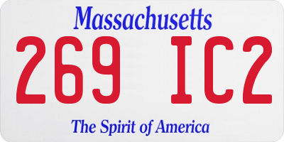 MA license plate 269IC2