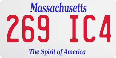 MA license plate 269IC4