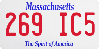 MA license plate 269IC5
