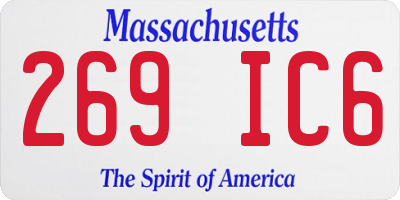 MA license plate 269IC6