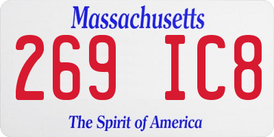 MA license plate 269IC8