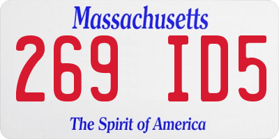 MA license plate 269ID5